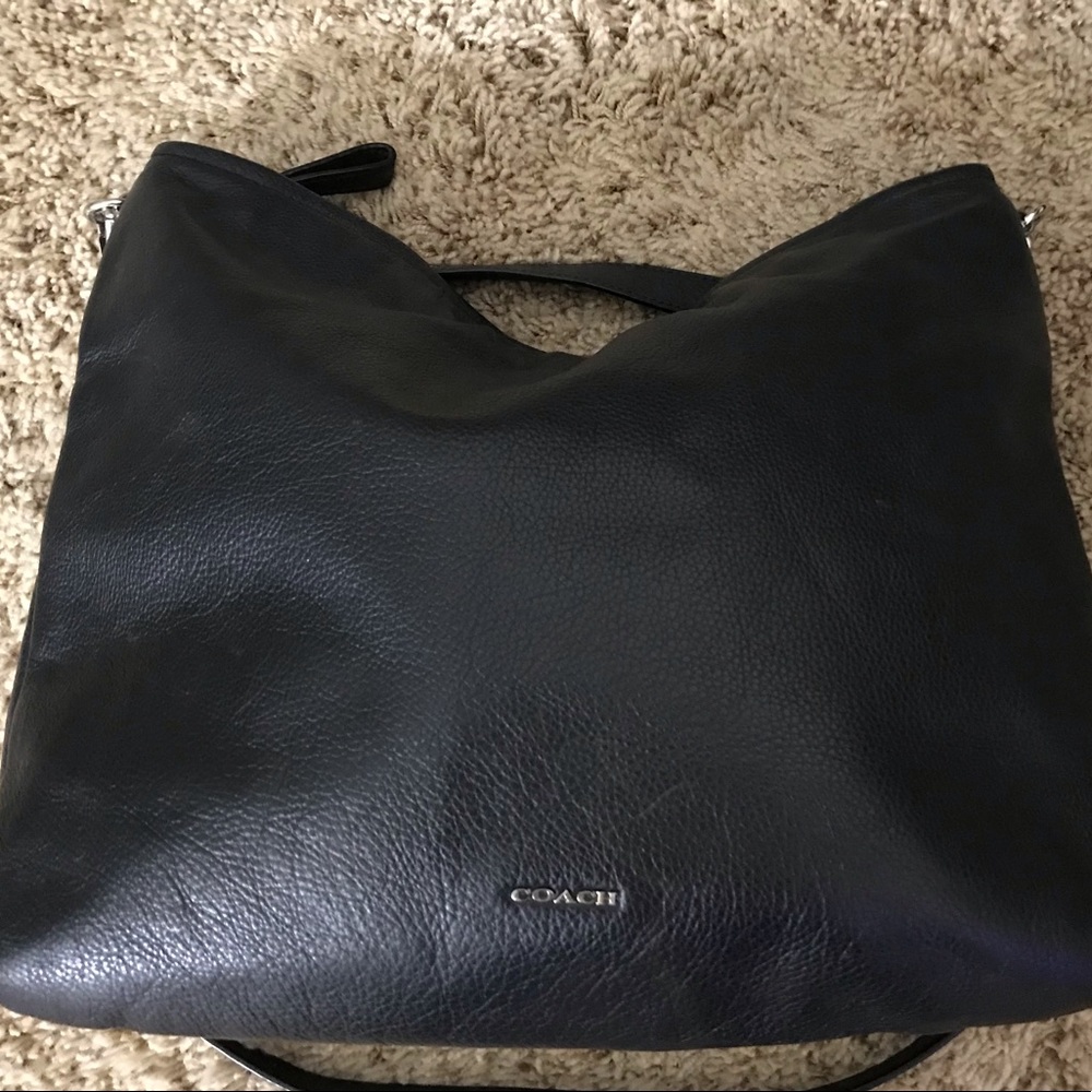 Black Coach Pebbled Leather Hobo Bag/Wallet